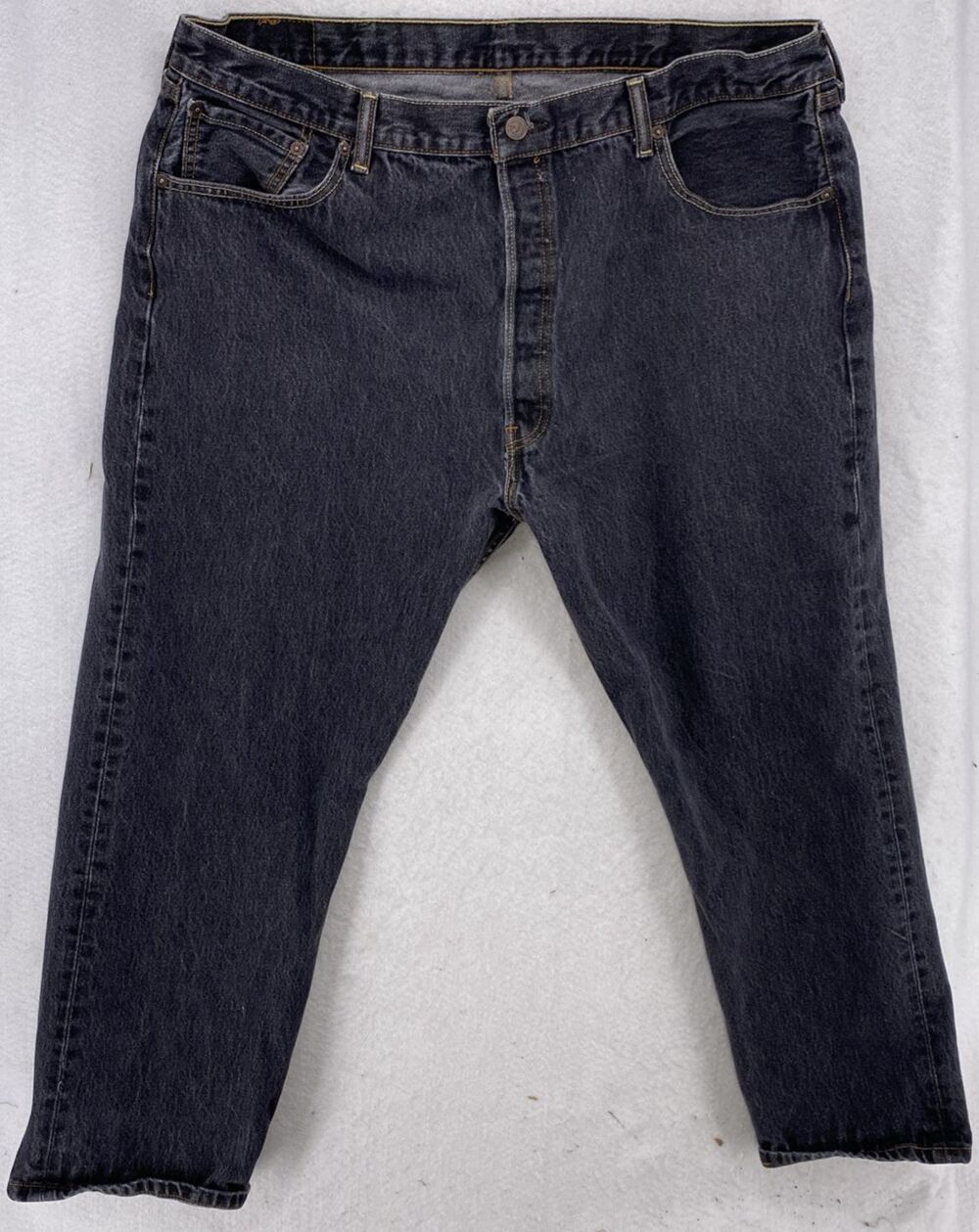 Vintage Y2K Levi's 501 Black Denim Jeans 41x29 Regular Fit Button Fly Mexico